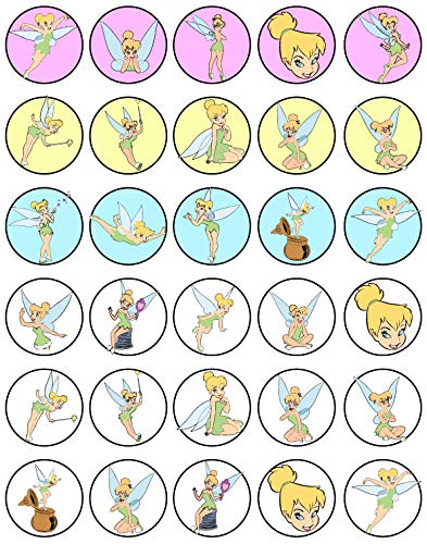 30x Wafer Paper timnker bell Edible Cupcake Topper