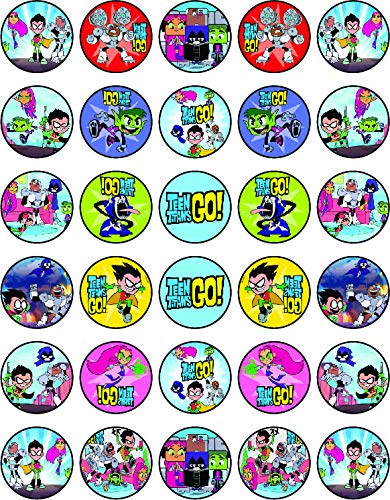 30x Wafer Paper Teen Titans Go Edible Cupcake Topper
