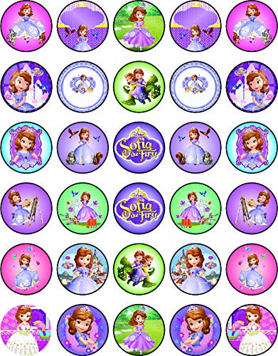 30x Wafer Paper Sofia Edible Cupcake Topper
