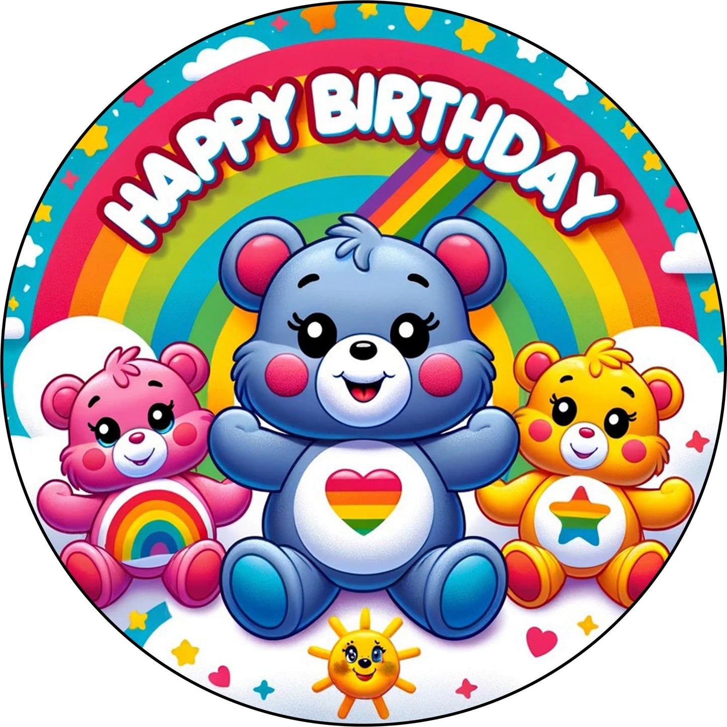 7.5 Inch Edible Cake Toppers Care Bears AI