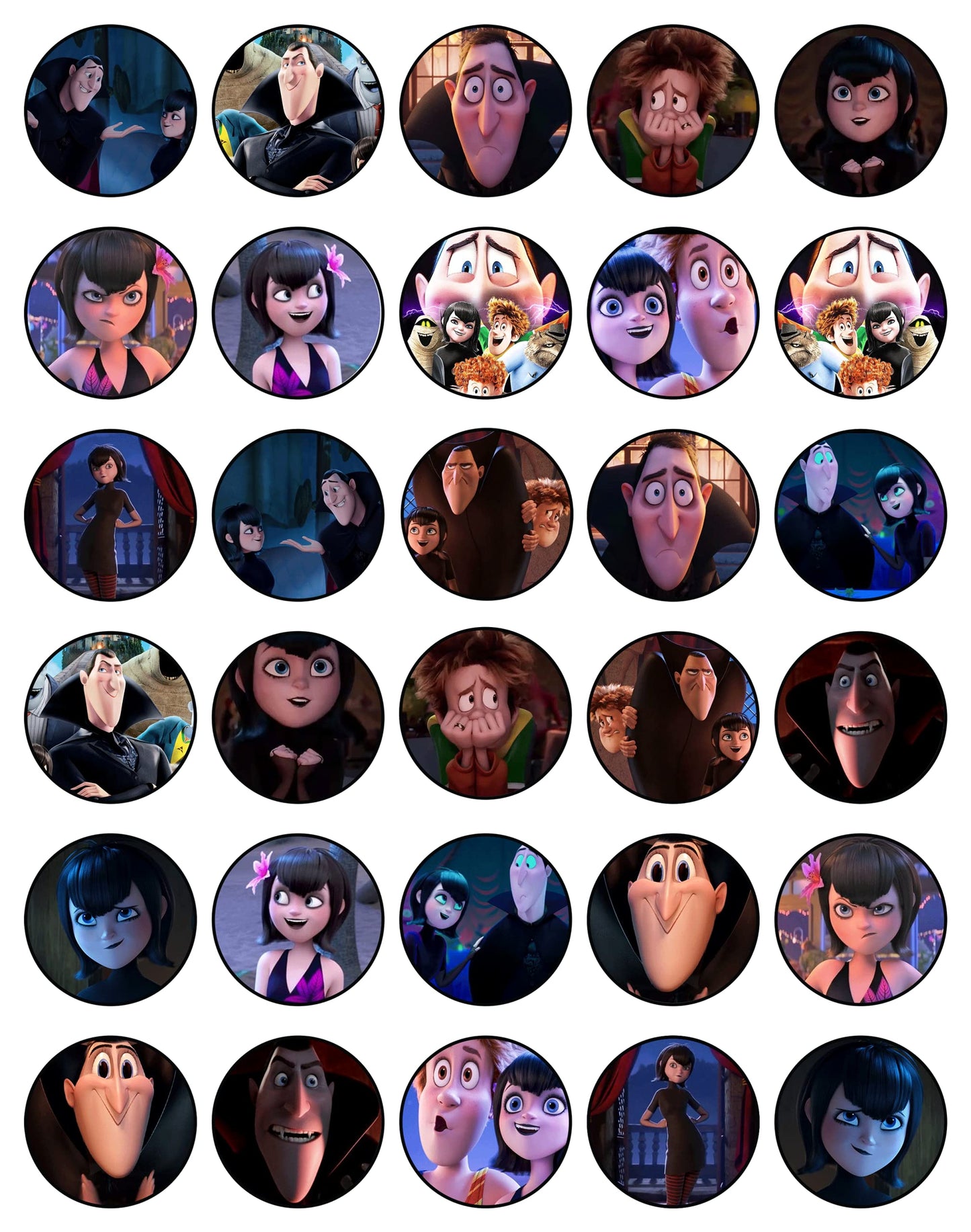30x Wafer Paper Hotel Transylvania Edible Cupcake Topper
