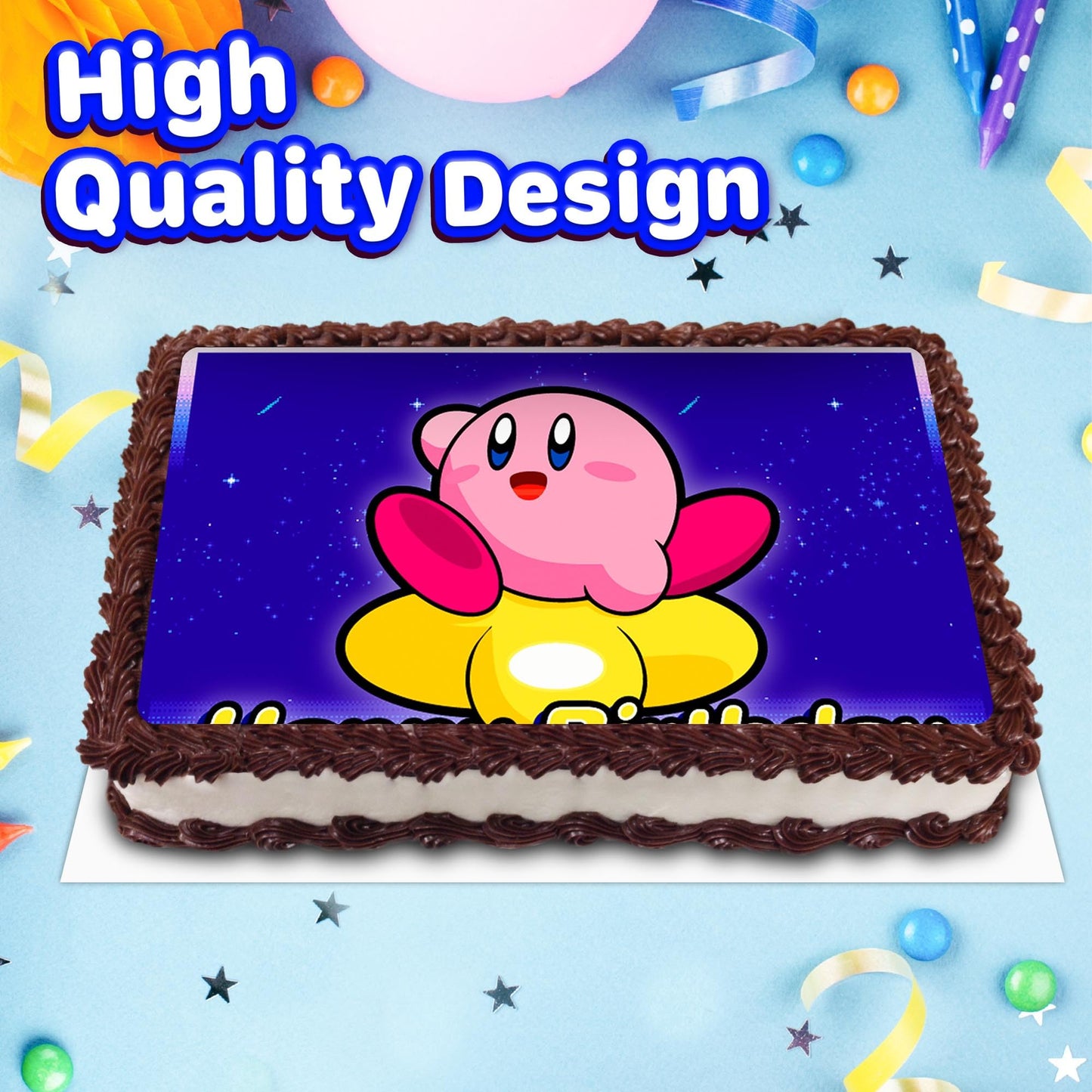 8.3 x 11.7 Inch Edible Square Cake Toppers Kirbby