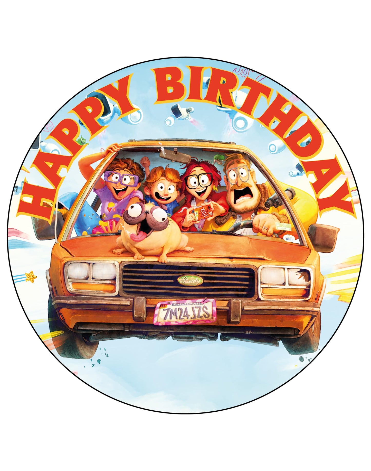 7.5 Inch Edible Cake Toppers Mitchells The Machines