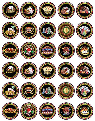 30x sugar Paper Casino Edible Cupcake Topper