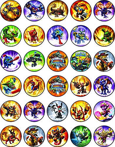 30x Wafer Paper Skylanders Edible Cupcake Topper