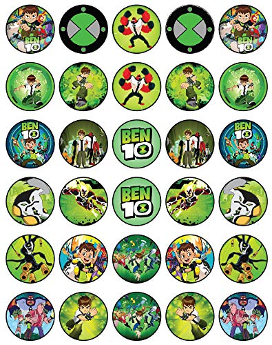 30x Wafer Paper ben 10 Edible Cupcake Topper