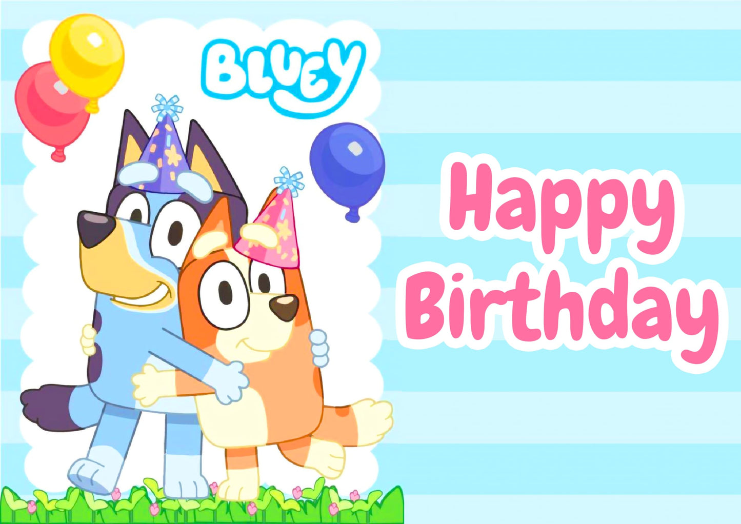 8.3 x 11.7 Inch Edible Square Cake Toppers Bluey