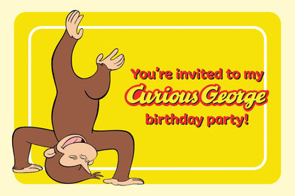 Set of 20 Curious george Birthday Invitation Cards & Envelopes