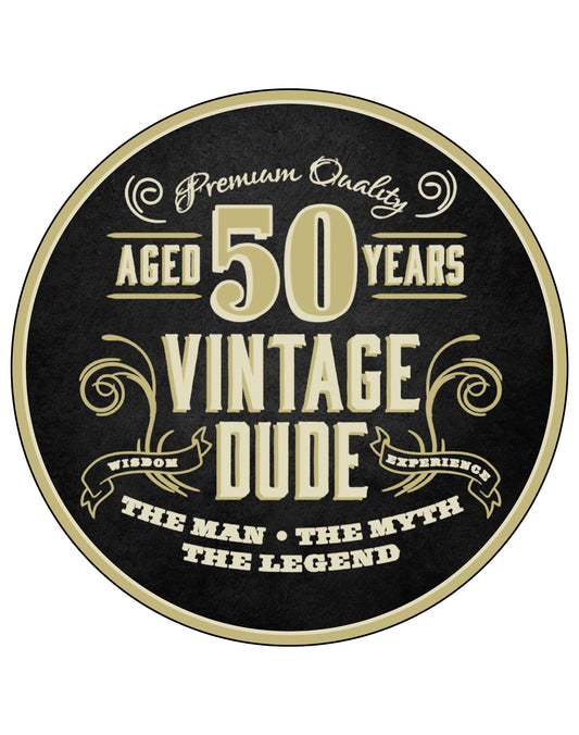 7.5 Inch Edible Cake Toppers 50 Vintage