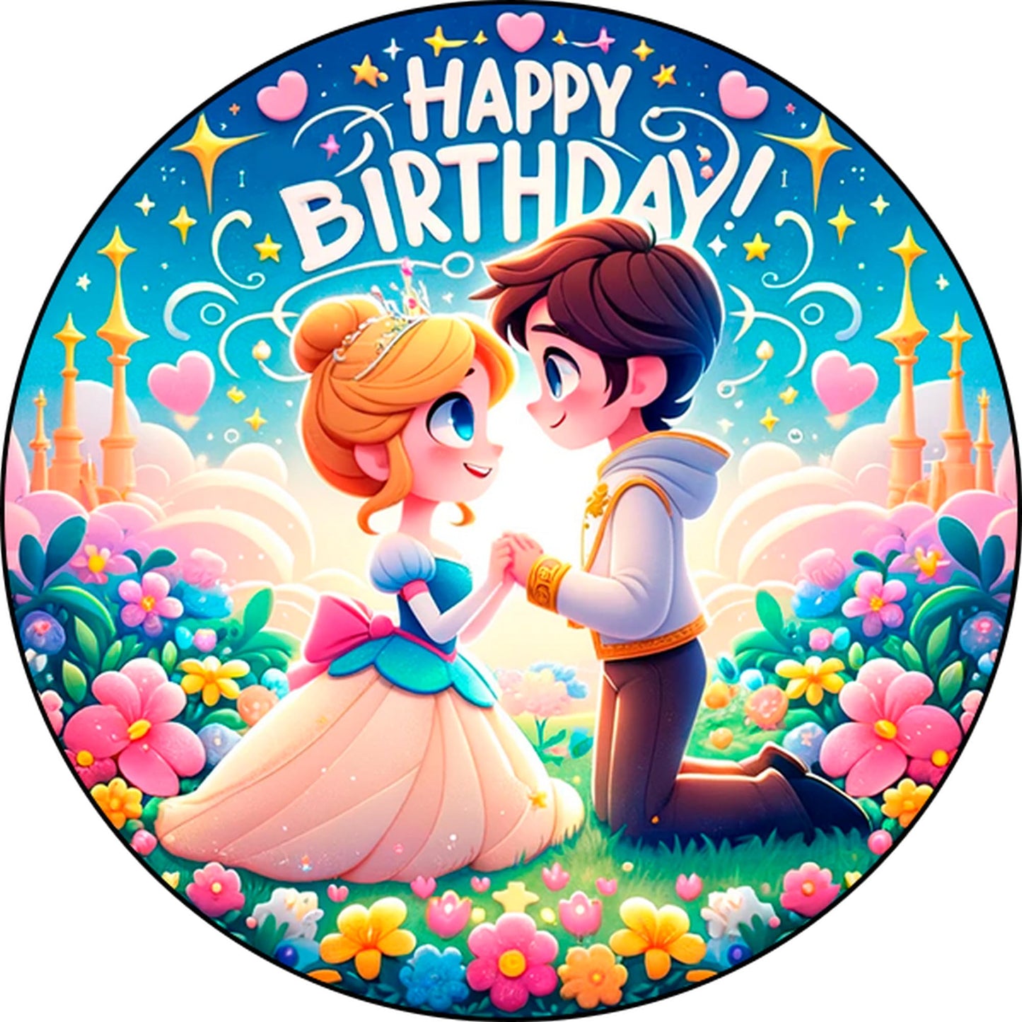 7.5 Inch Edible Cake Toppers Princess