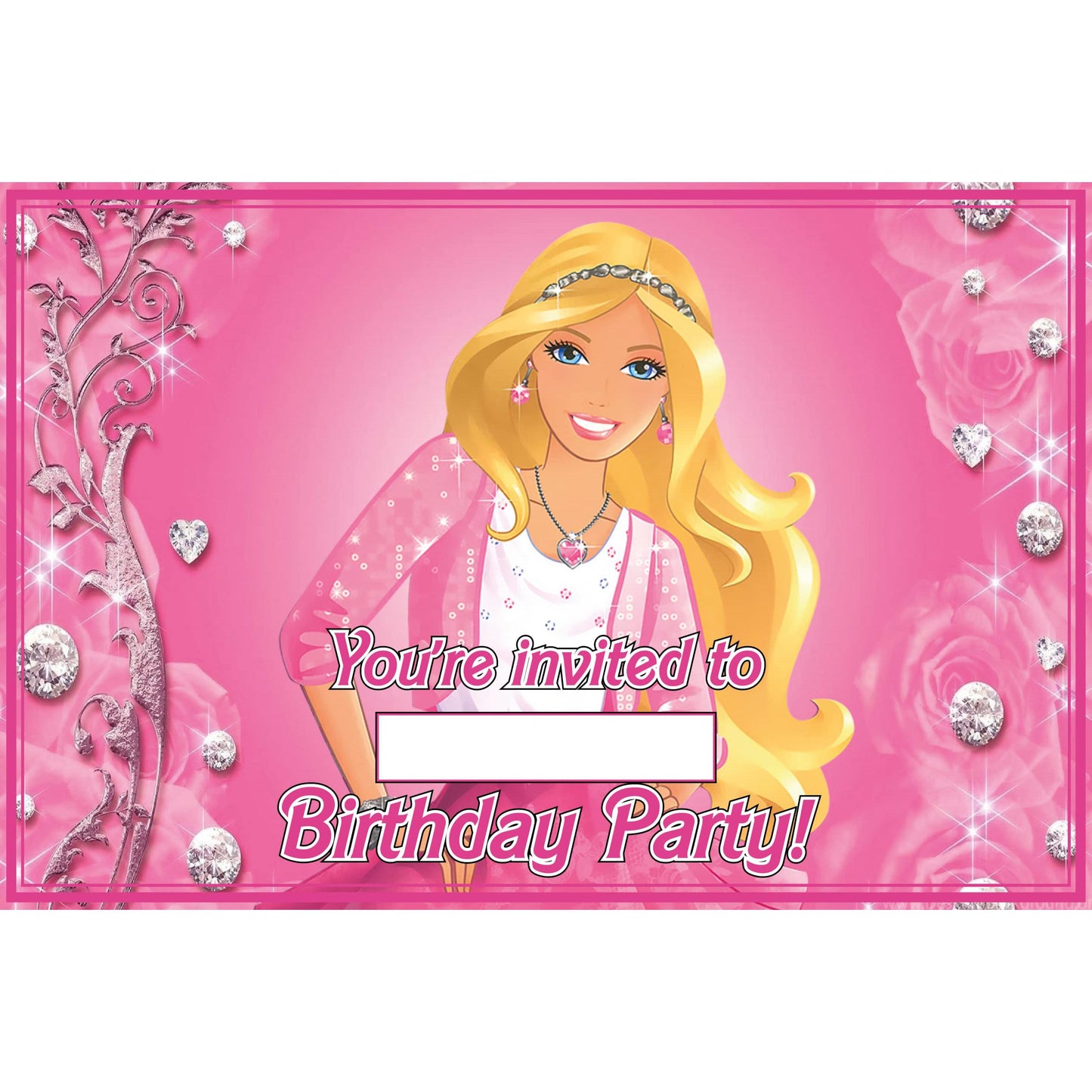 Set of 30 Barbie Birthday Invitation Cards