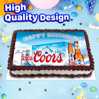 8.3 x 11.7 Inch Edible Square Cake Toppers Light Beer