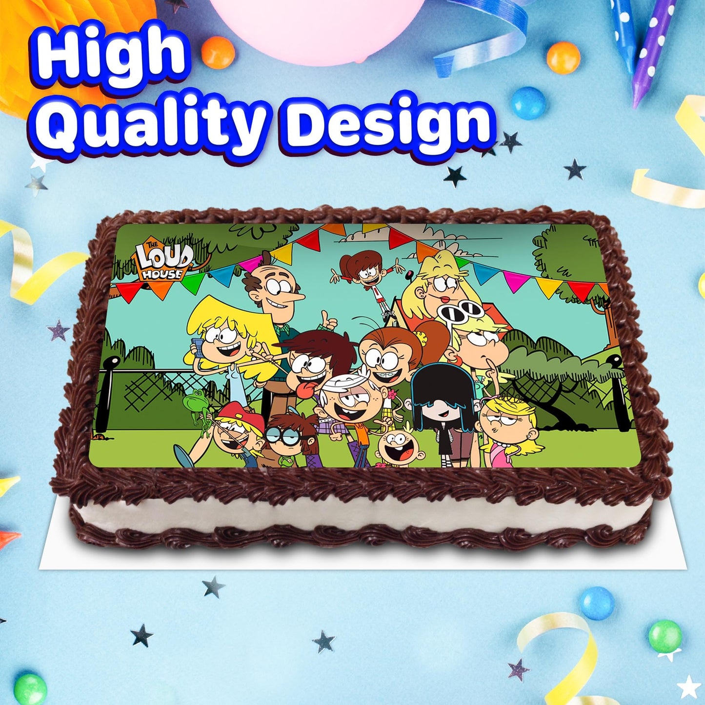 8.3 x 11.7 Inch Edible Square Cake Toppers Loud House