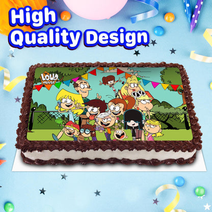 8.3 x 11.7 Inch Edible Square Cake Toppers Loud House