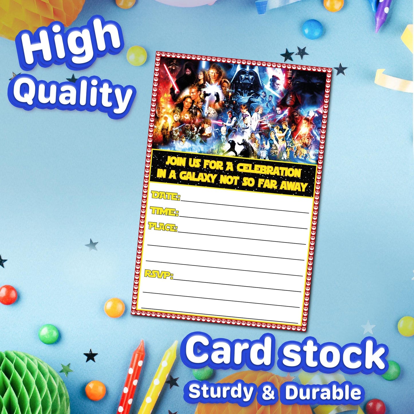 Set of 40 Star Wars Birthday Invitation Cards