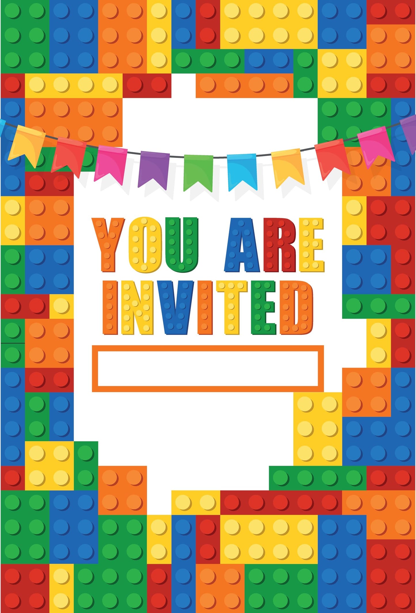 Set of 20 Lego Birthday Invitation Cards & Envelopes
