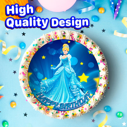 7.5 Inch Edible Cake Toppers Cinderella