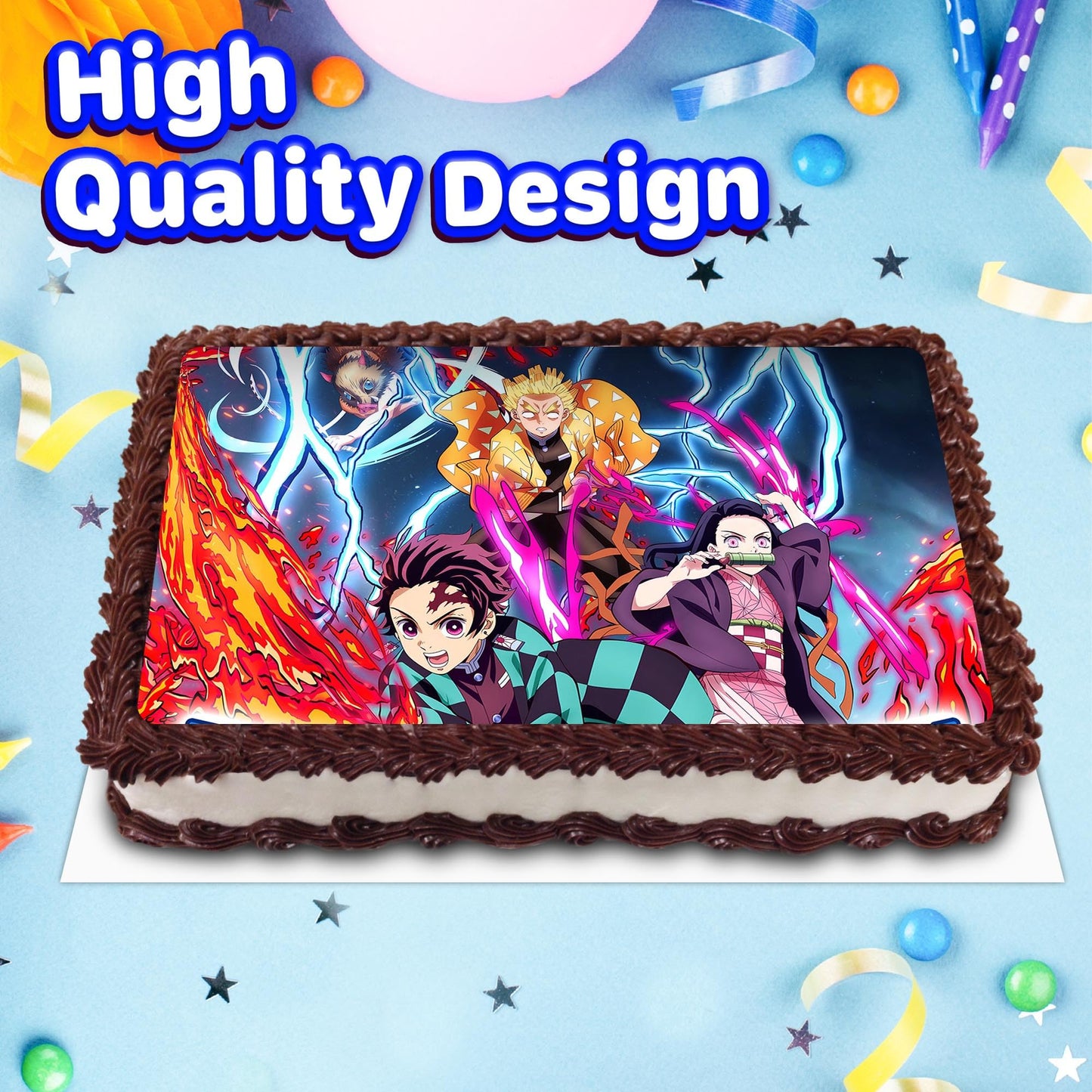 8.3 x 11.7 Inch Edible Square Cake Toppers Bakugan