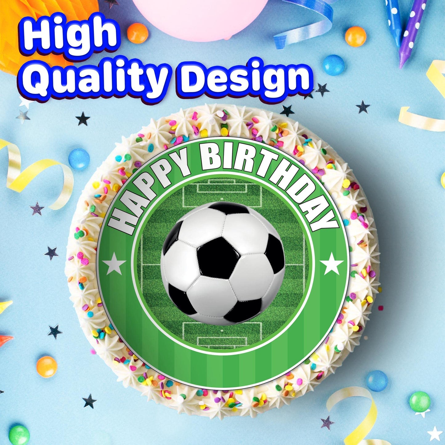 7.5 Inch Edible Cake Toppers Sport Soccer