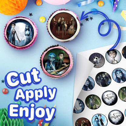 30x Wafer Paper Tim Burtons Edible Cupcake Topper