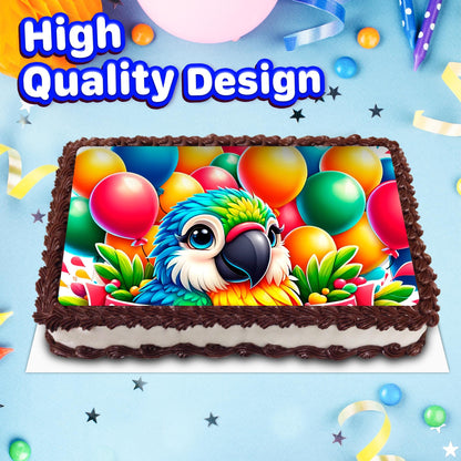 8.3 x 11.7 Inch Edible Square Cake Toppers Parrot Ai