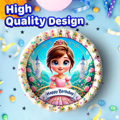7.5 Inch Edible Cake Toppers Princess