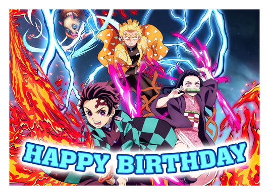 8.3 x 11.7 Inch Edible Square Cake Toppers Bakugan