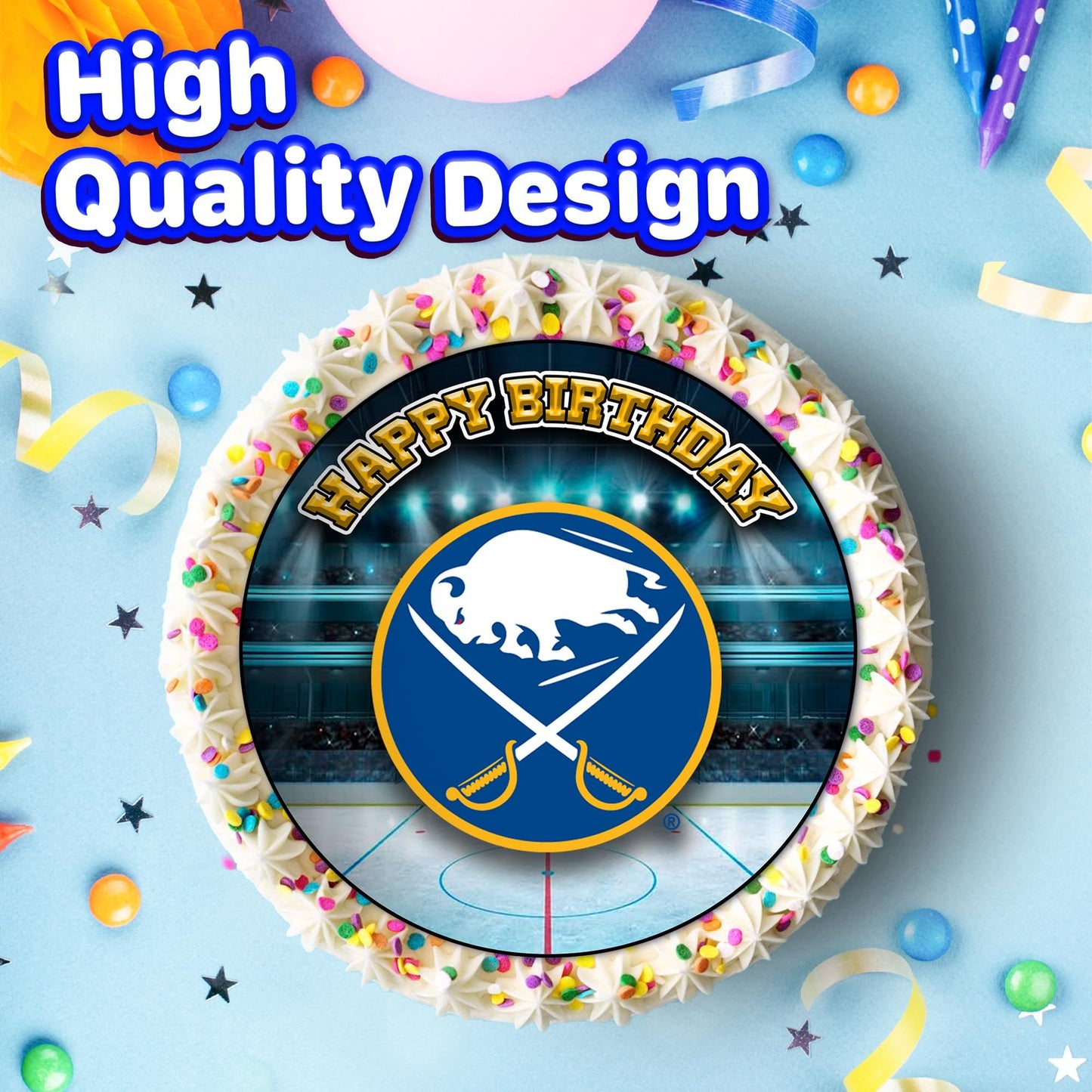 7.5 Inch Edible Cake Toppers Buffalo Sabres