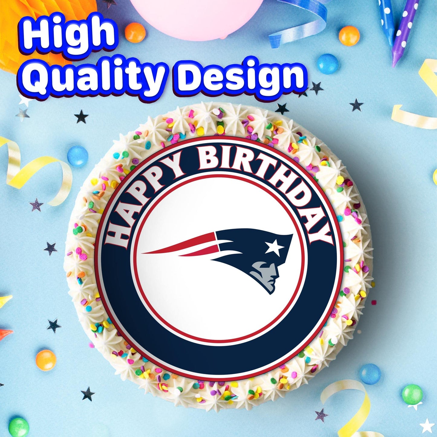 7.5 Inch Edible Cake Toppers New England Patriots