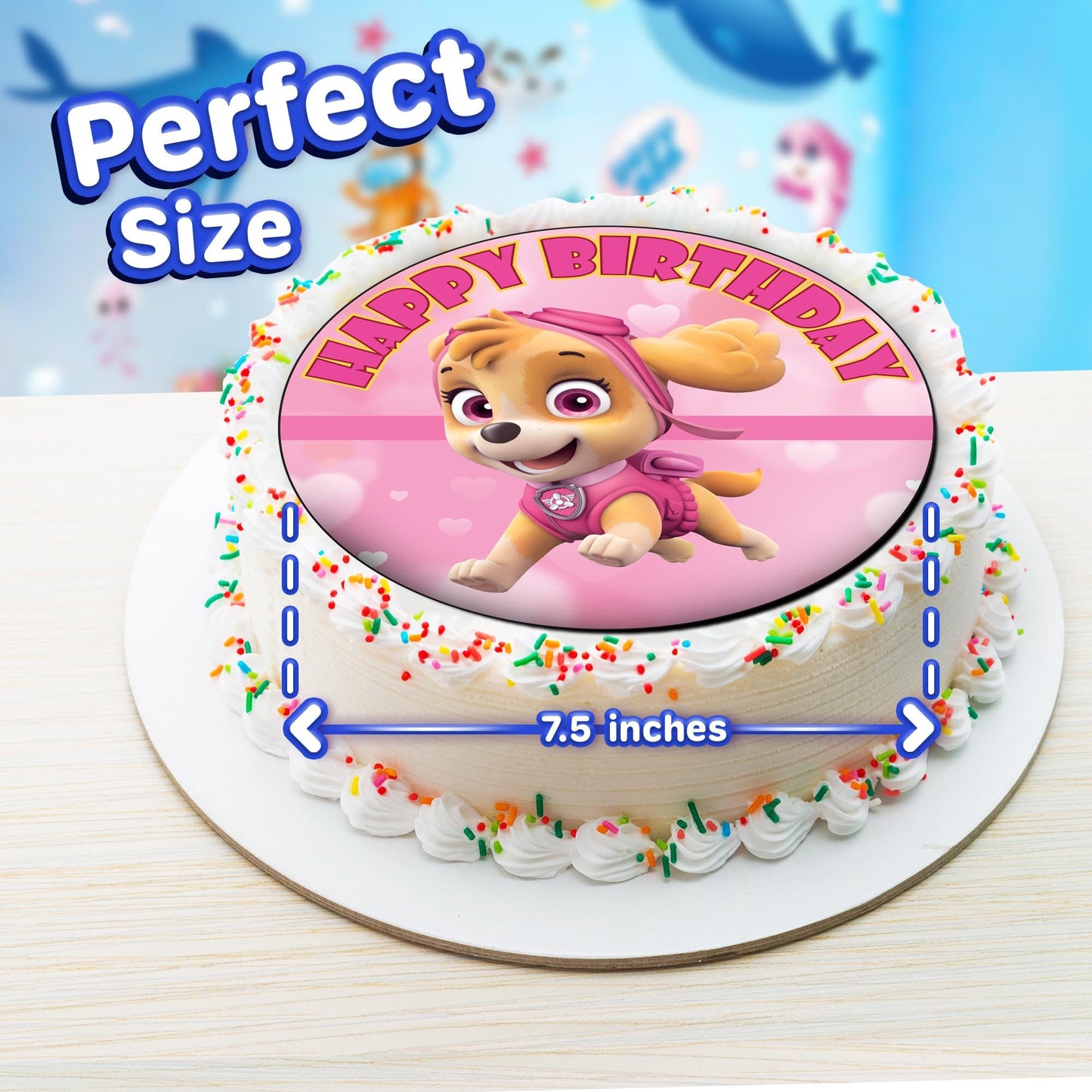 7.5 Inch Edible Cake Toppers Paw patrol