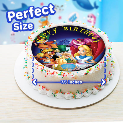 7.5 Inch Edible Cake Toppers Alice in Wonderland