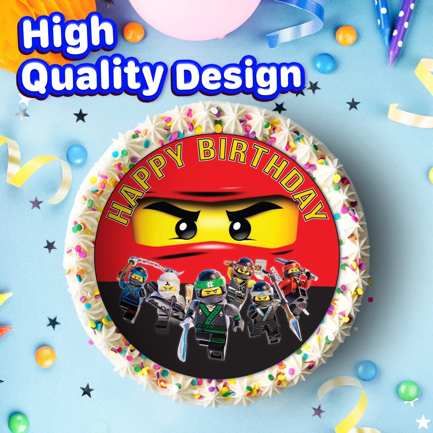 7.5 Inch Edible Cake Toppers Ninga Go