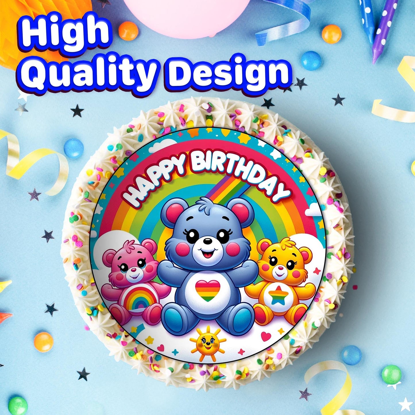 7.5 Inch Edible Cake Toppers Care Bears AI