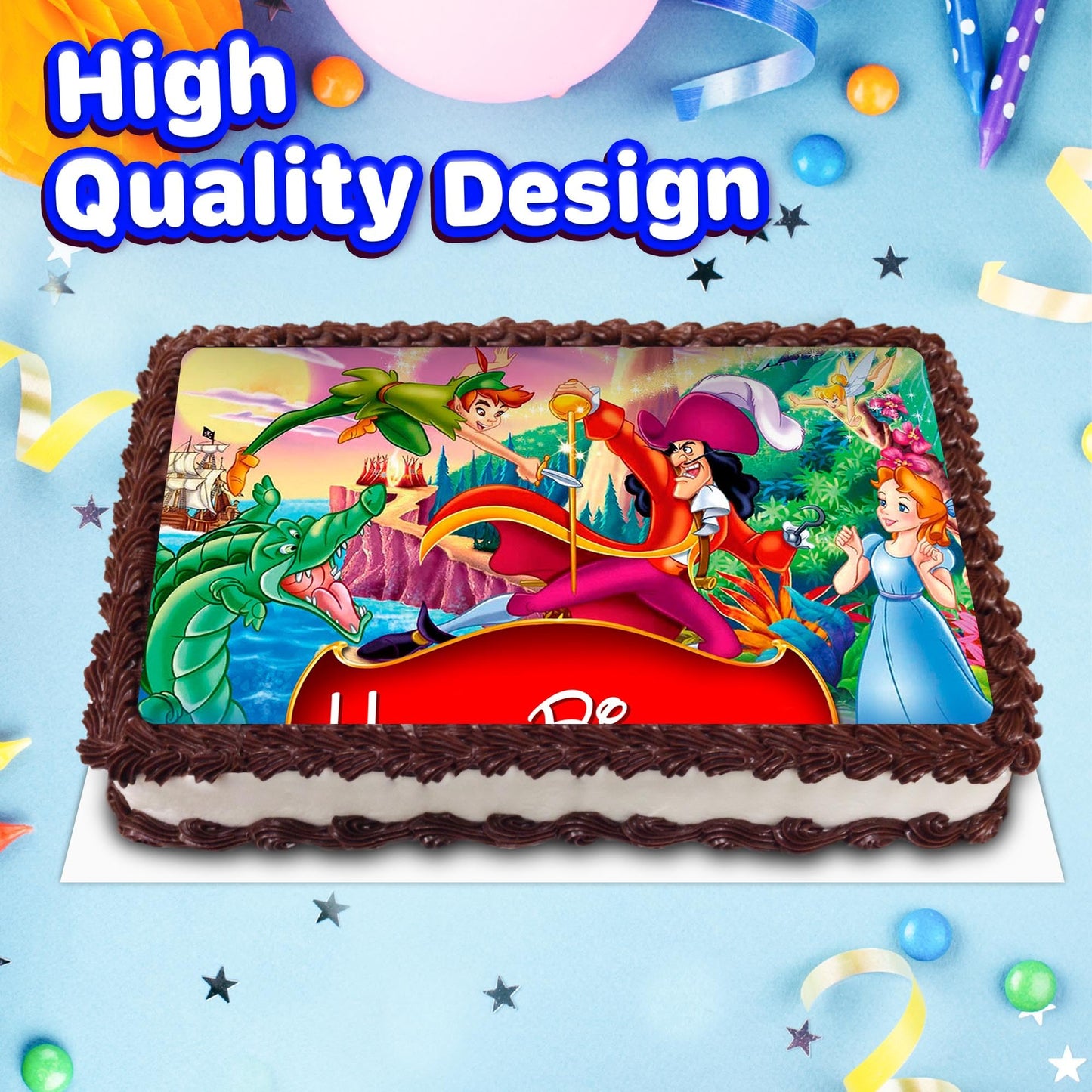 8.3 x 11.7 Inch Edible Square Cake Toppers Peter pen