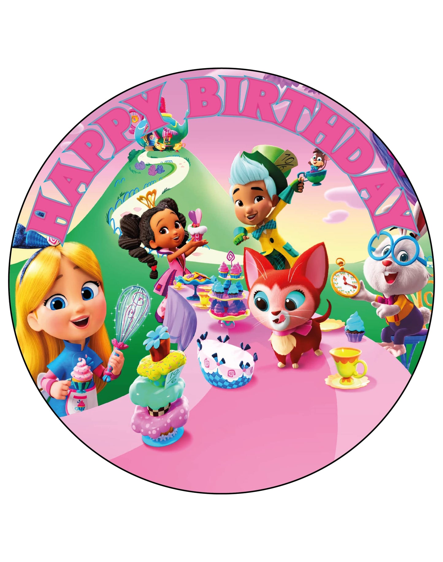 7.5 Inch Edible Cake Toppers Alice in Wonderland