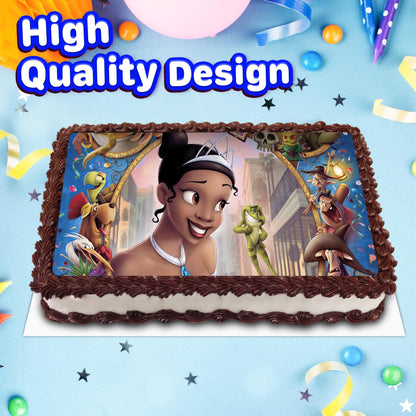 8.3 x 11.7 Inch Edible Square Cake Toppers The Princess And The Frog