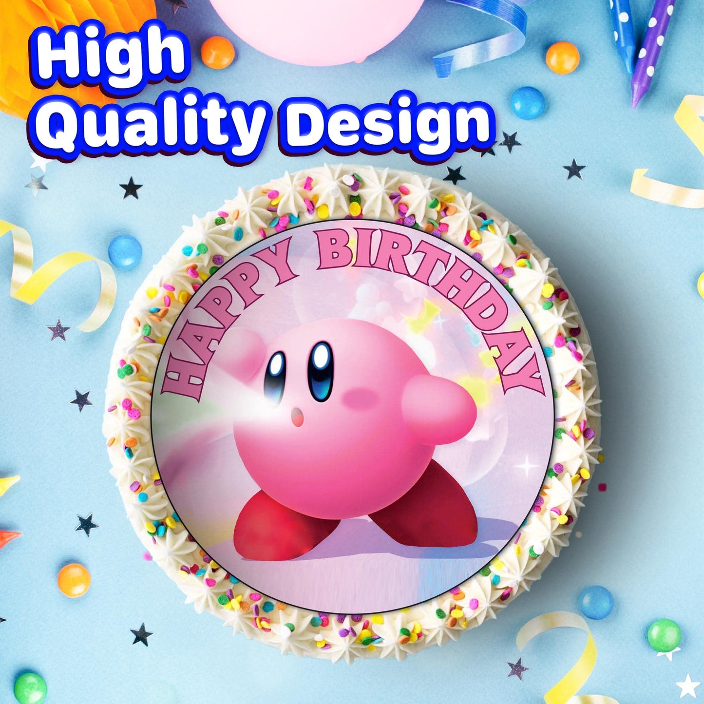 7.5 Inch Edible Cake Toppers Kirbby