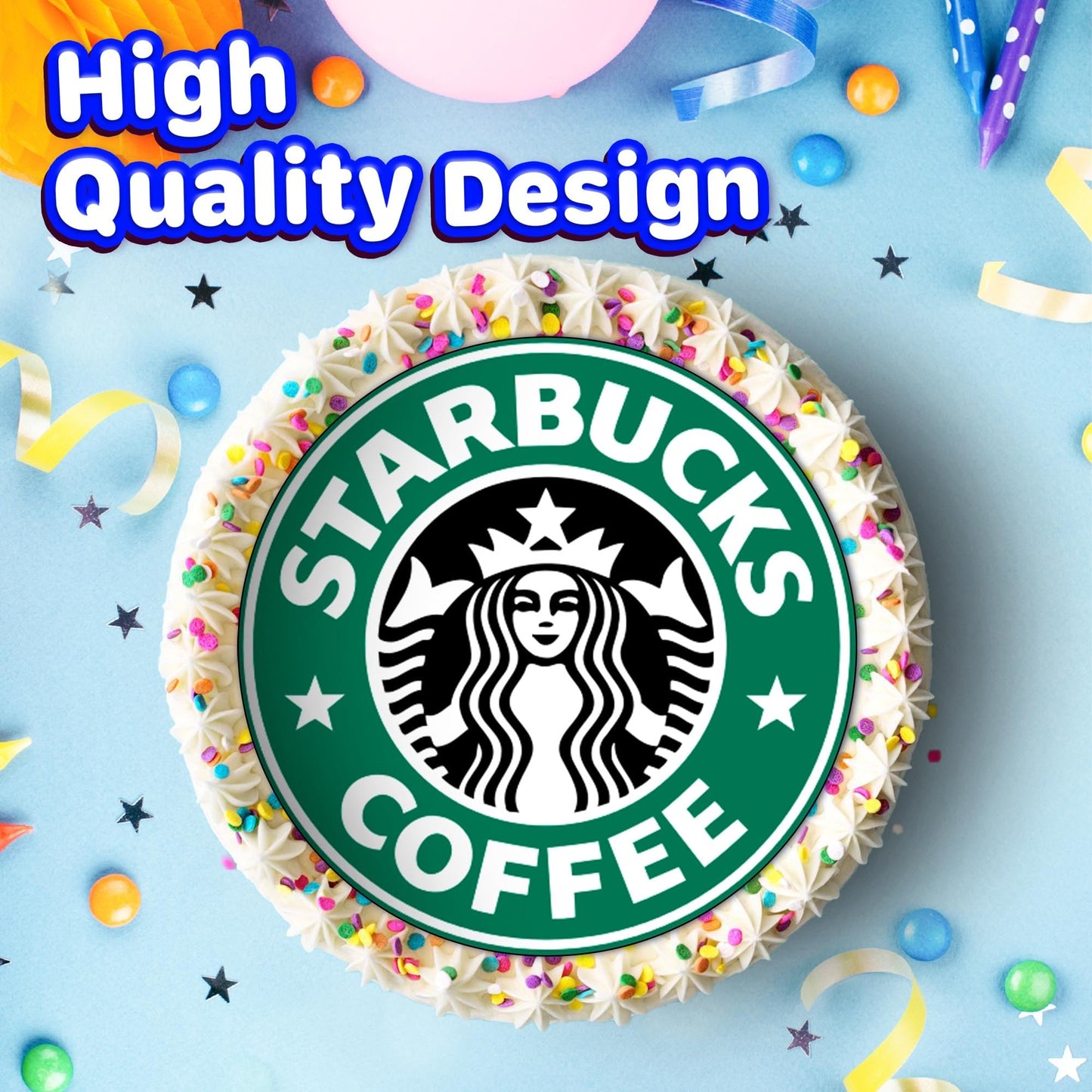 7.5 Inch Edible Cake Toppers Starbucks