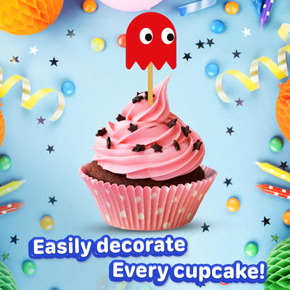 24x Retro Game Cupcake Topper Picks – Fun Birthday Décor for Kids