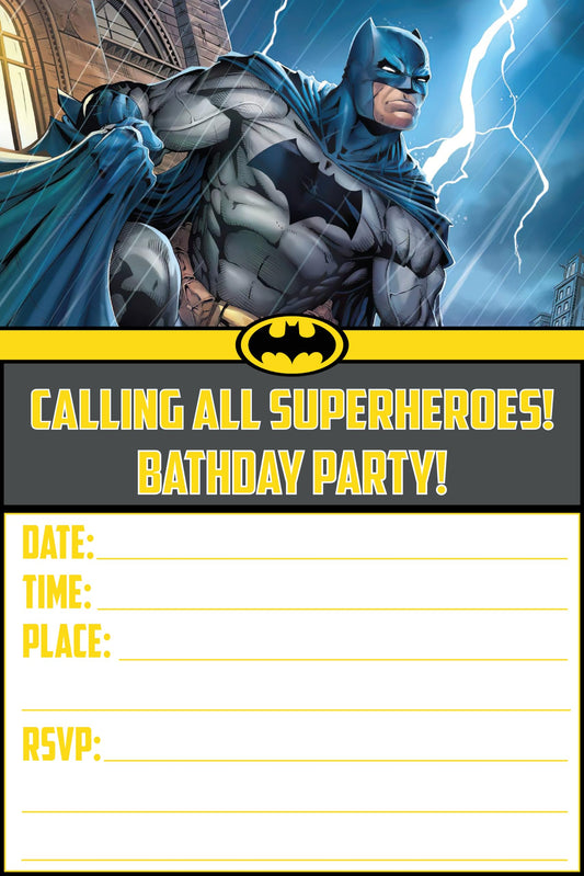 Set of 30 Batman Birthday Invitation Cards