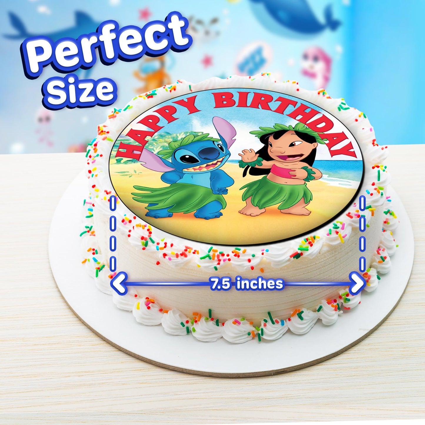 7.5 Inch Edible Cake Toppers Lilo And Stich