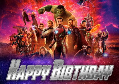 8.3 x 11.7 Inch Edible Square Cake Toppers Avengers