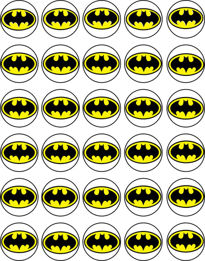 30x Wafer Paper Batman Edible Cupcake Topper