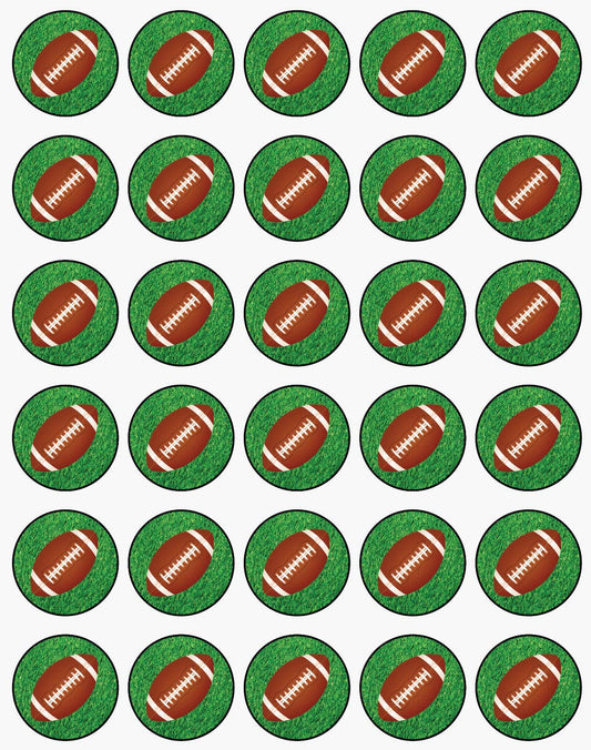 30x sugar Paper Football Edible Cupcake Topper