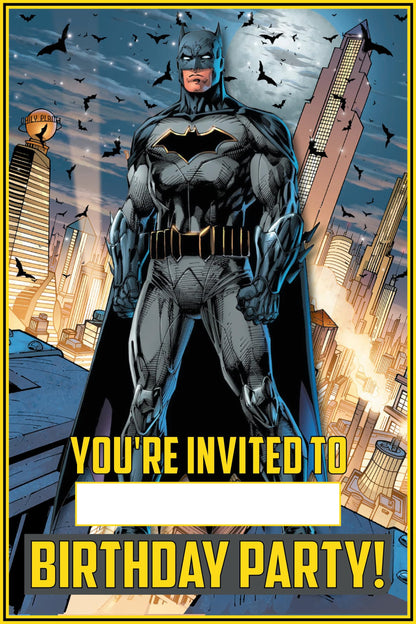 Set of 30 Batman Birthday Invitation Cards