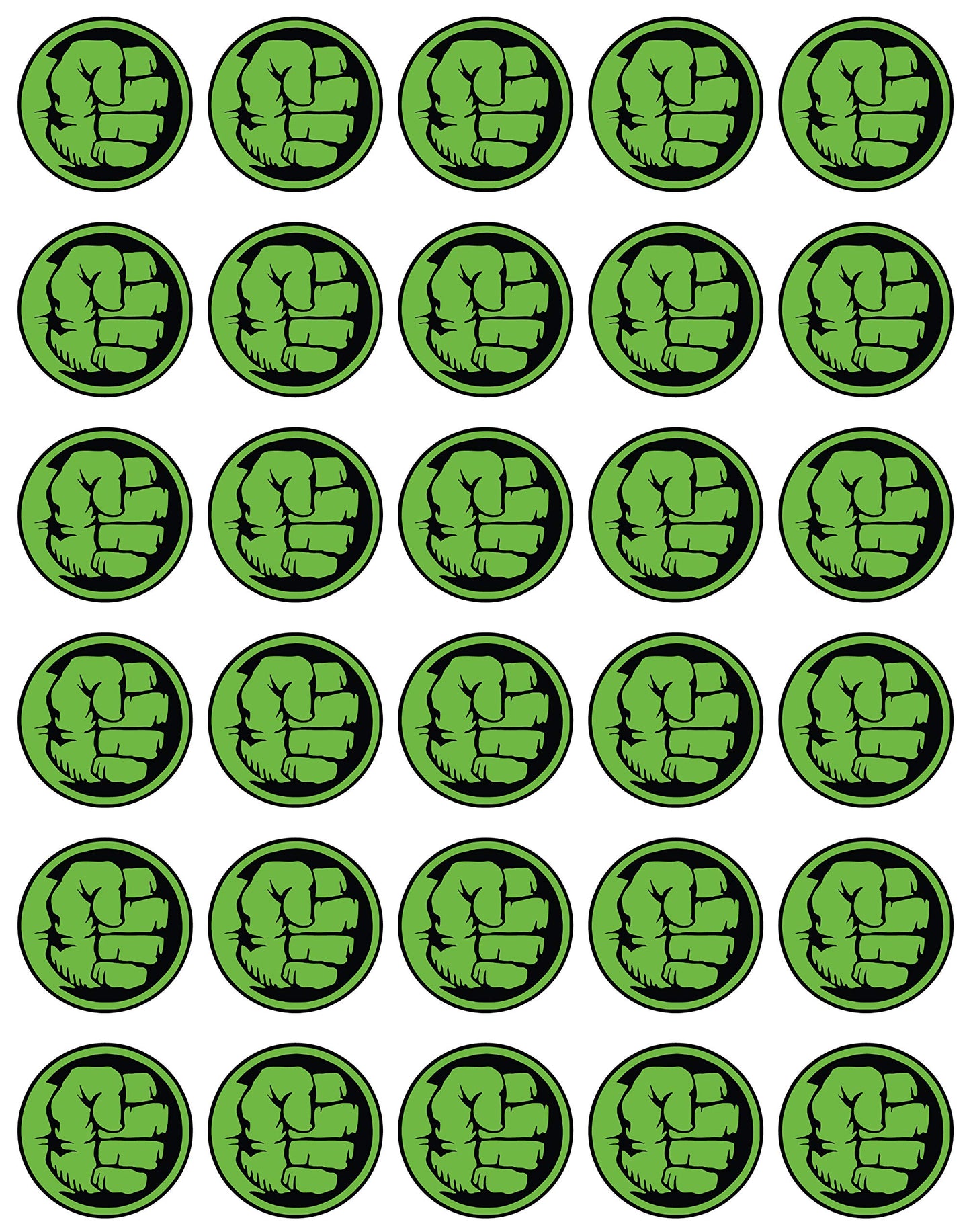 30x Wafer Paper Hulk Edible Cupcake Topper
