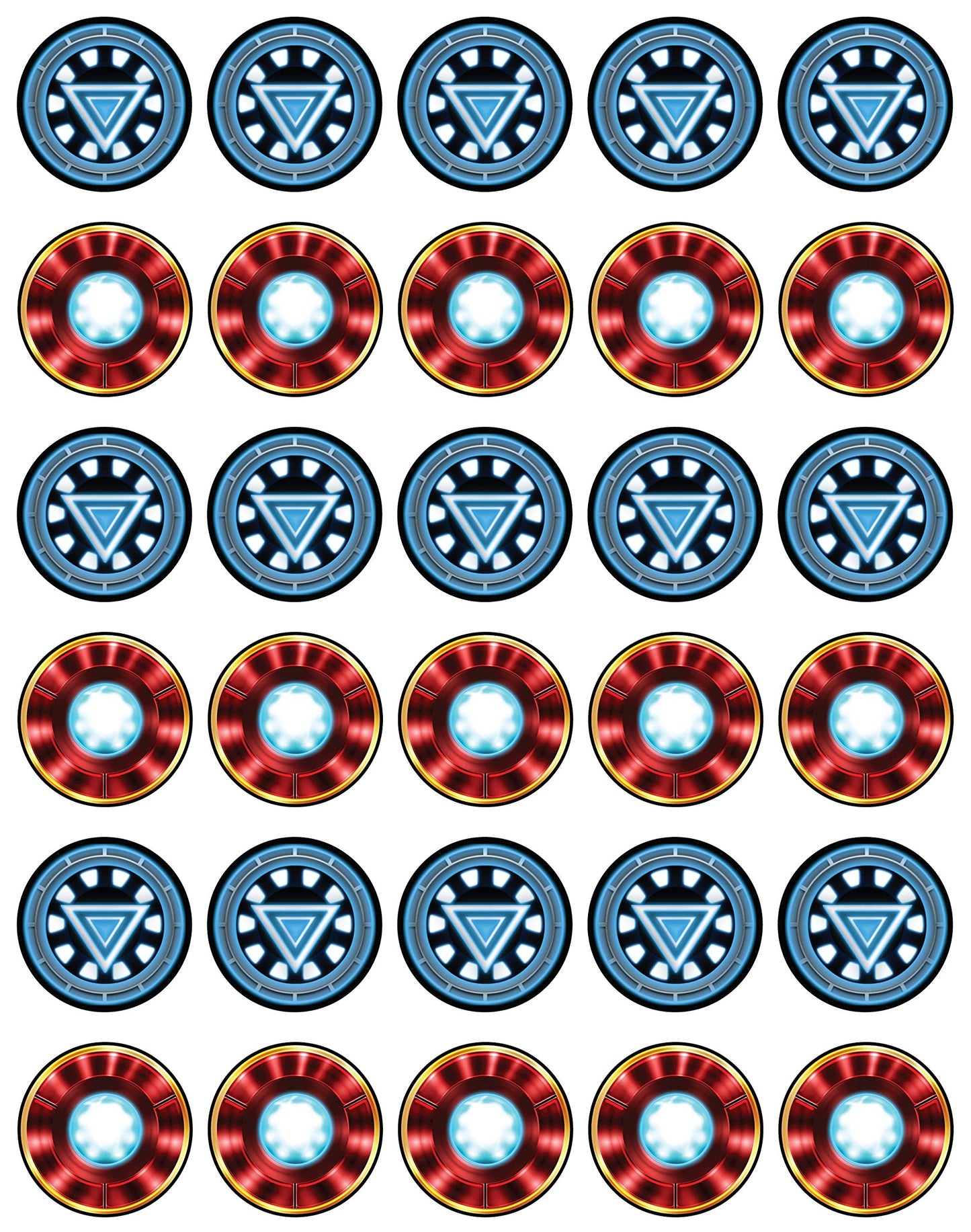 30x Wafer Paper Iron Man Edible Cupcake Topper