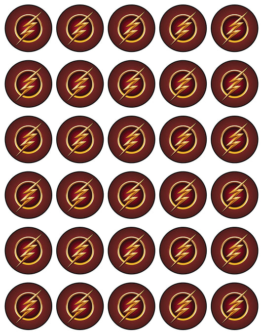 30x Wafer Paper The  Flash Edible Cupcake Topper