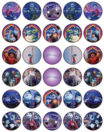 30x Wafer Paper Onward Edible Cupcake Topper